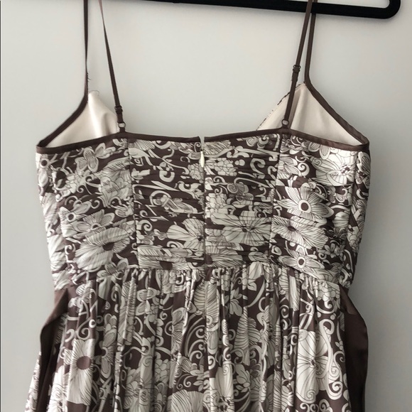 Arden B Brown Silk Floral Print Cocktail Dress - Picture 6 of 7